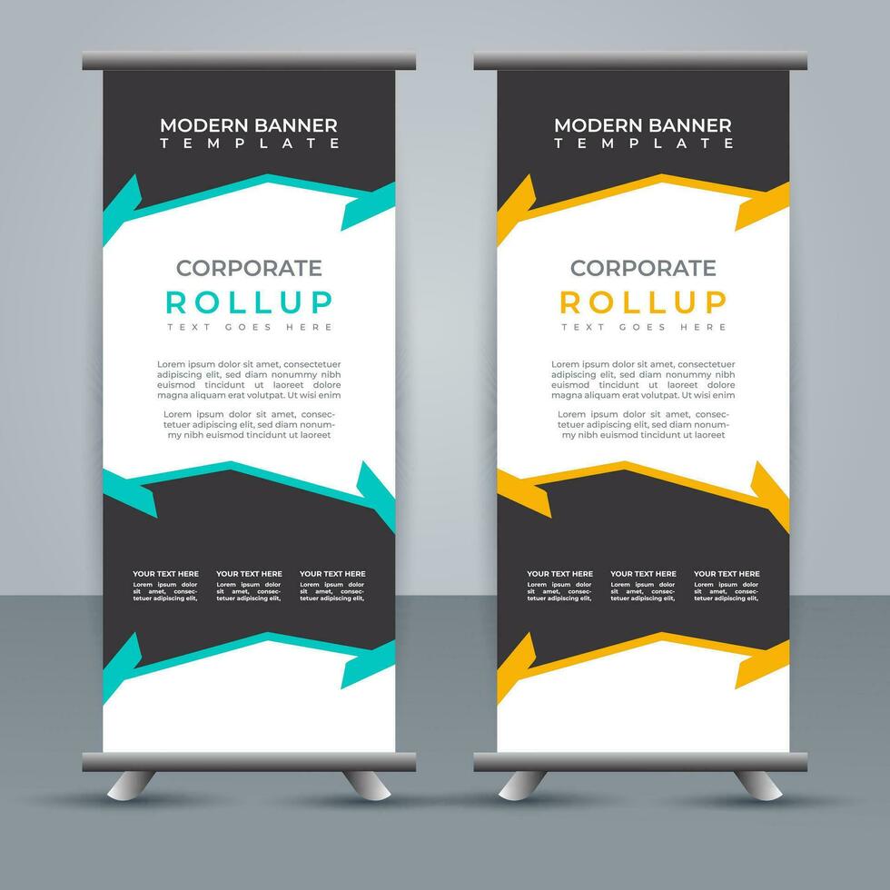 professional business roll up display standee template design vector