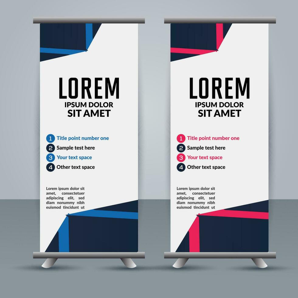 professional business roll up display standee template design vector