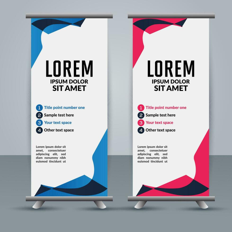 professional business roll up display standee template design vector