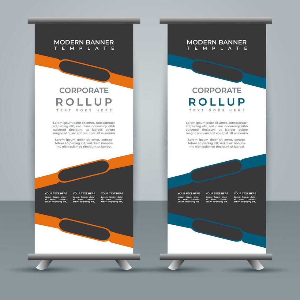 professional business roll up display standee template design vector