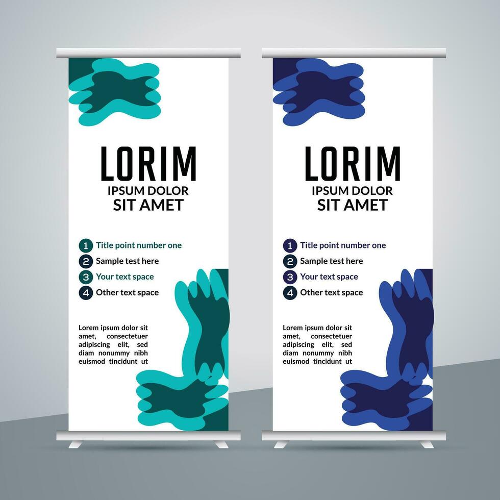 professional business roll up display standee template design vector