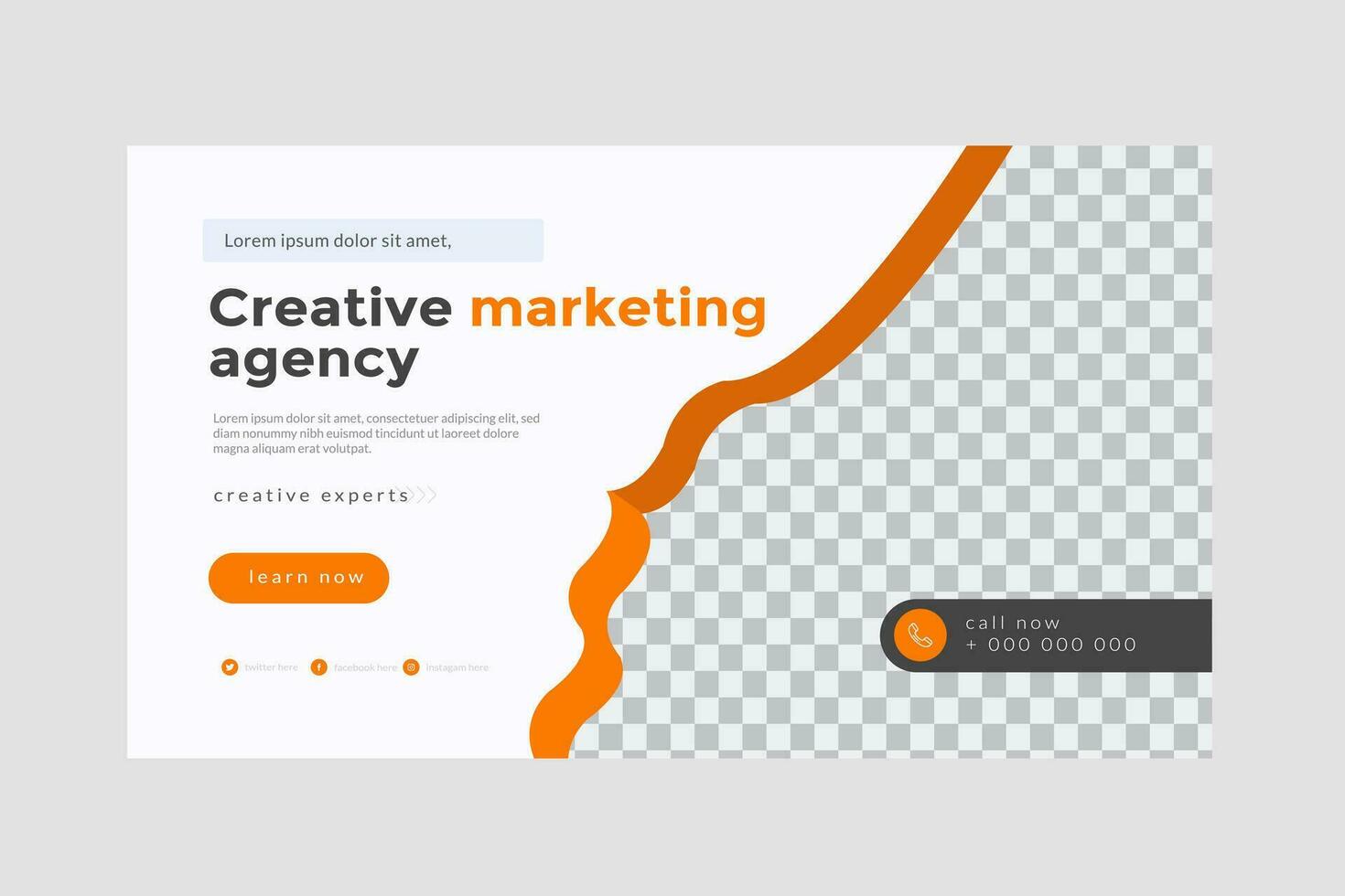 modern vector horizontal digital marketing agency web template design