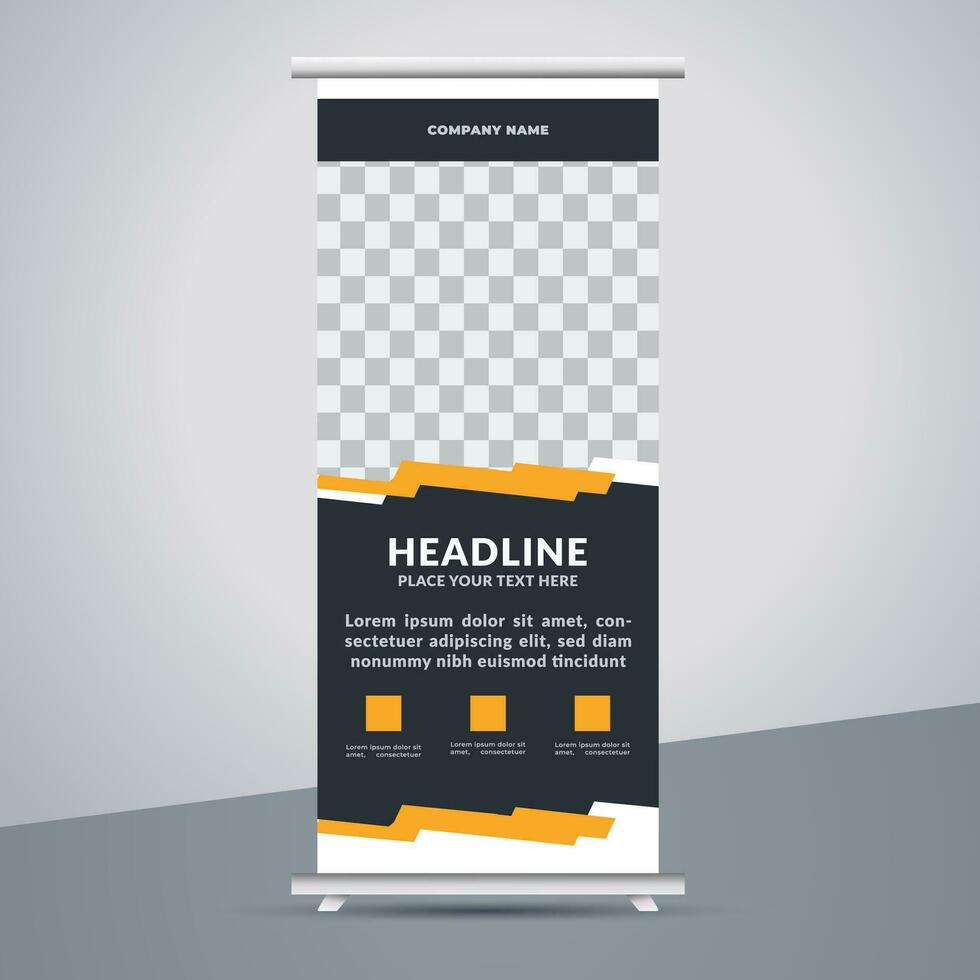 business roll up banner design display standee for presentation purpose vector