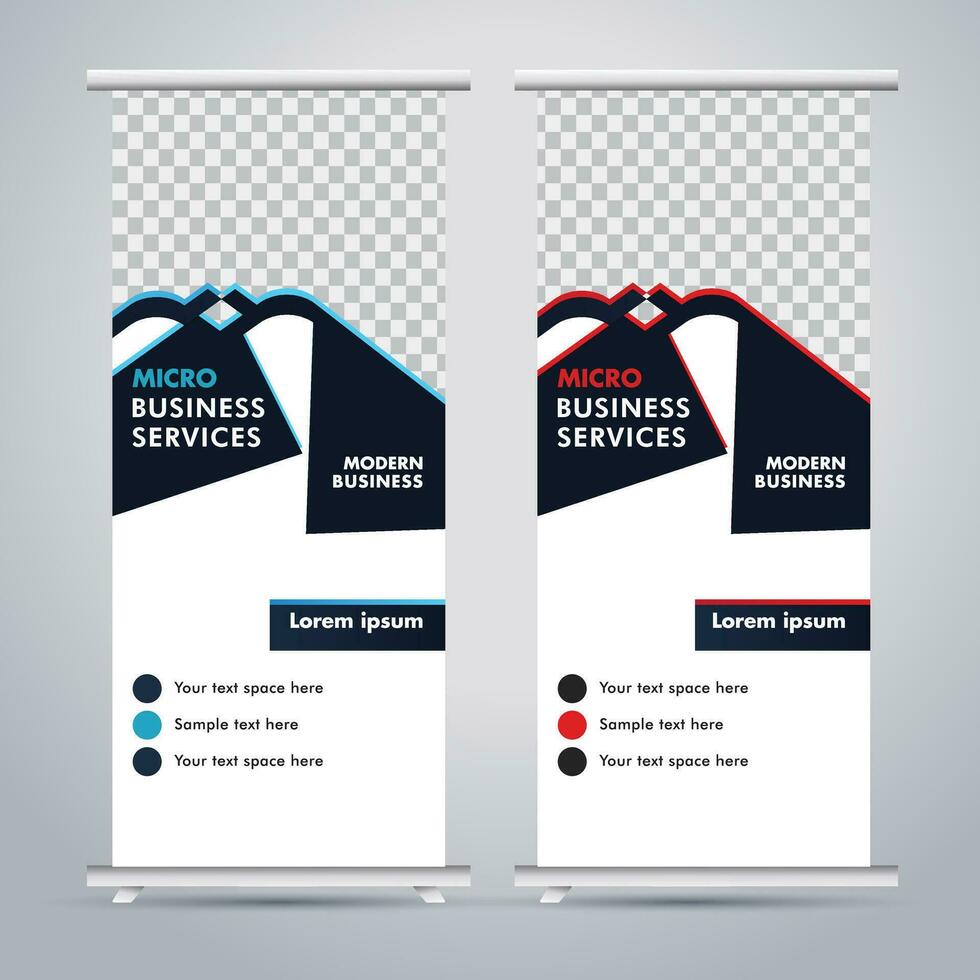 Modern roll up banner design template. flyer. pull up. presentation. brochure. poster. advertisement. print media vector