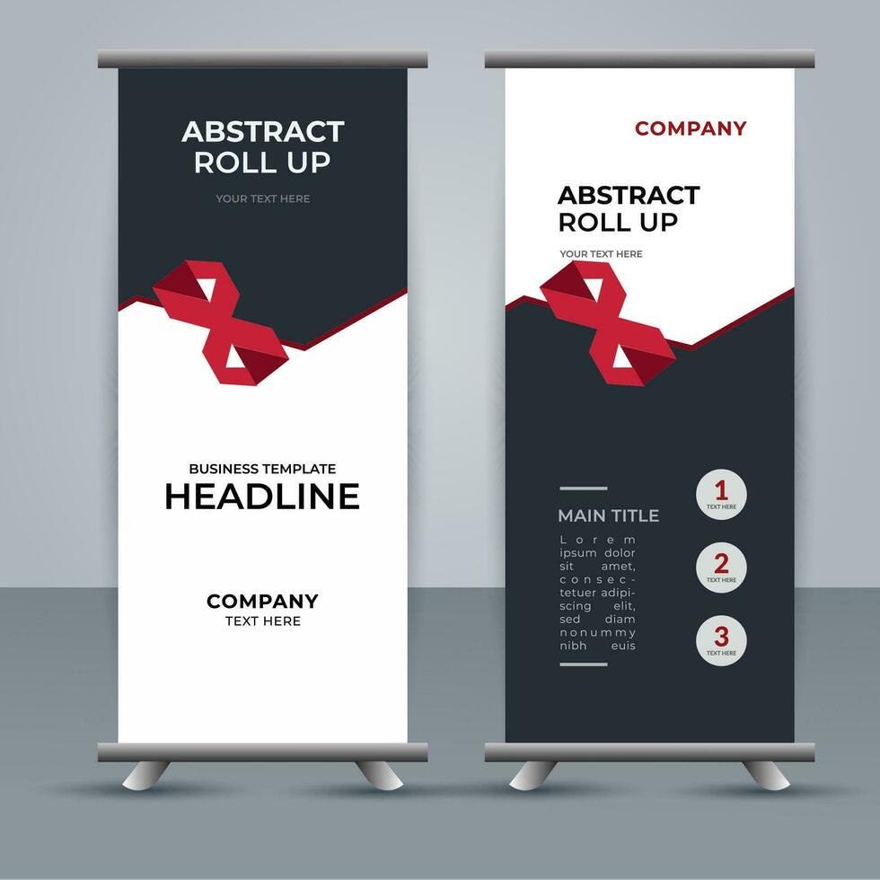 professional business roll up display standee template design vector