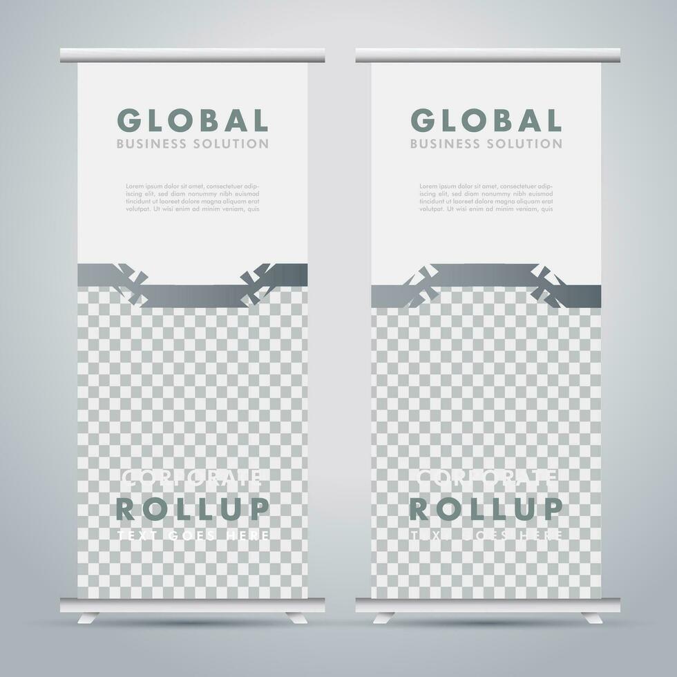 Modern roll up banner design template. flyer. pull up. presentation. brochure. poster. advertisement. print media vector
