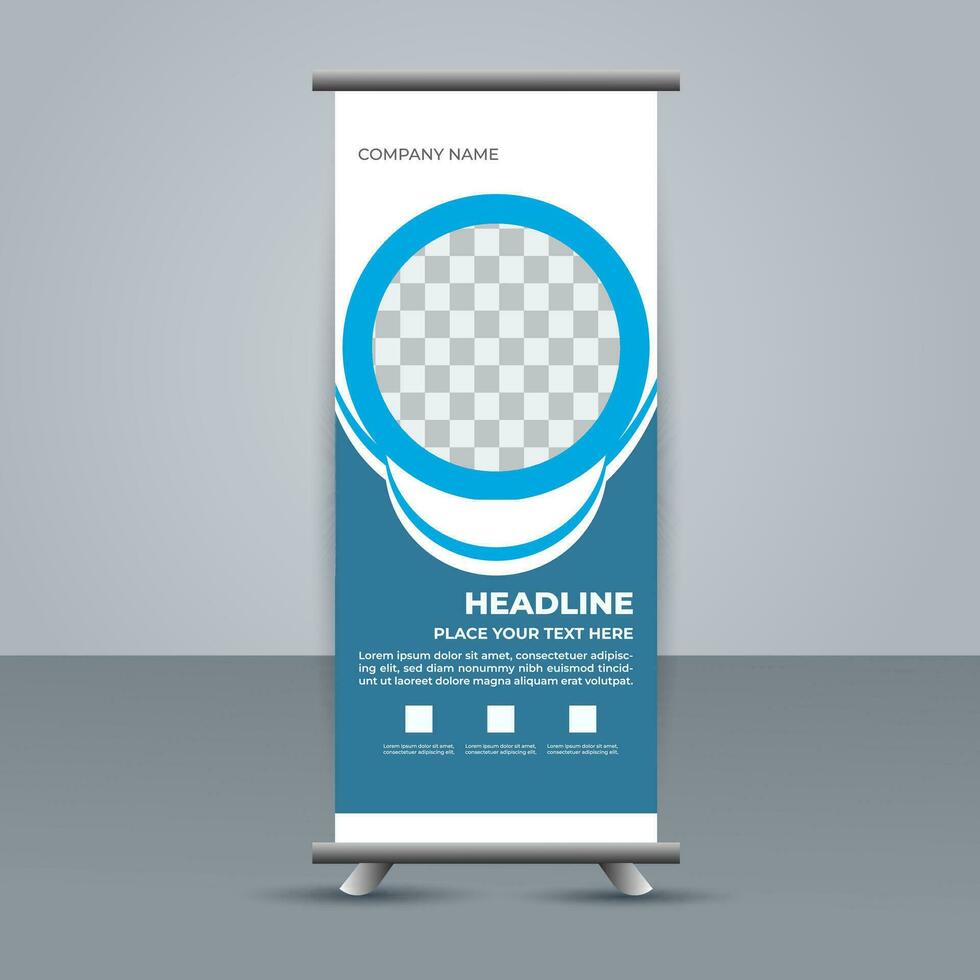 professional business roll up display standee template design vector