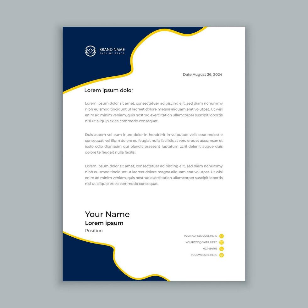 vector modern business letterhead template design with minimal element