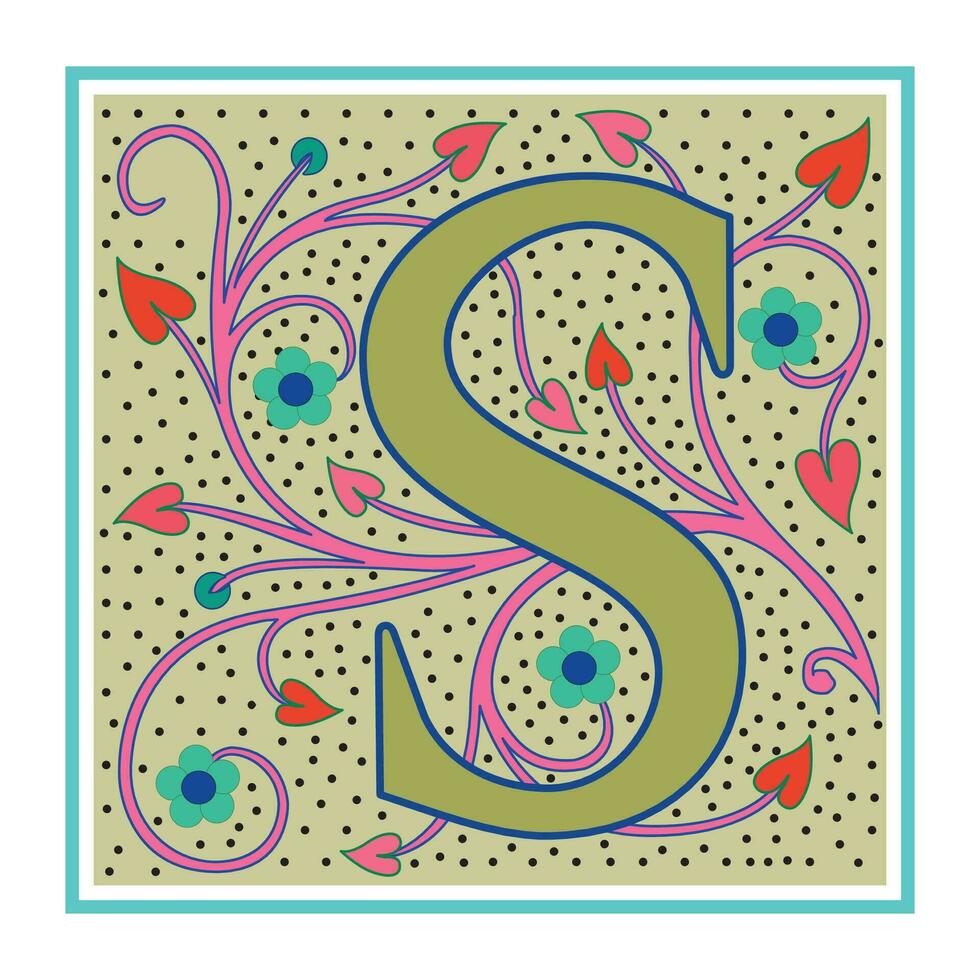 Art Nabel Initial Caps Font Capital Letter S vector design