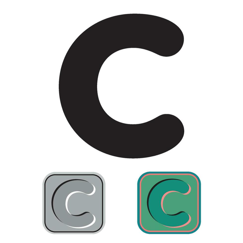 Art Blister Initial Caps Font Capital Letter C vector