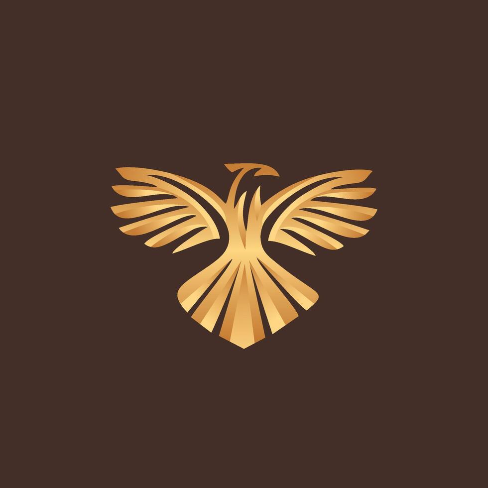 The eagle logo design has gradations vector