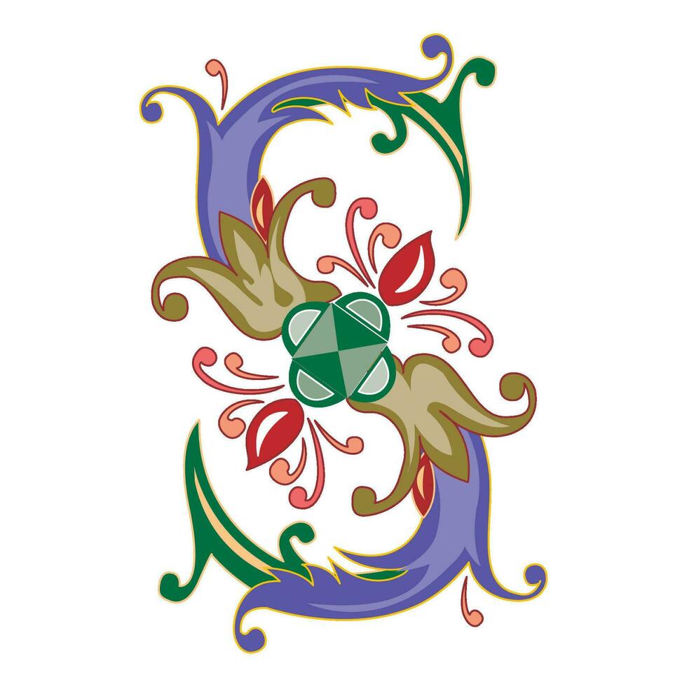 Vincente Initial Caps Font Capital Letter S vector design
