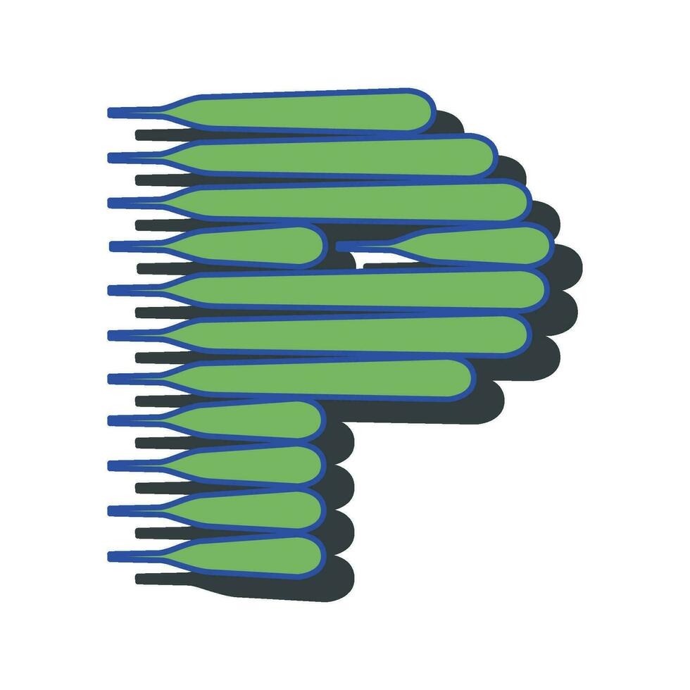 Art Wind Initial Caps Font Capital Letter P vector design
