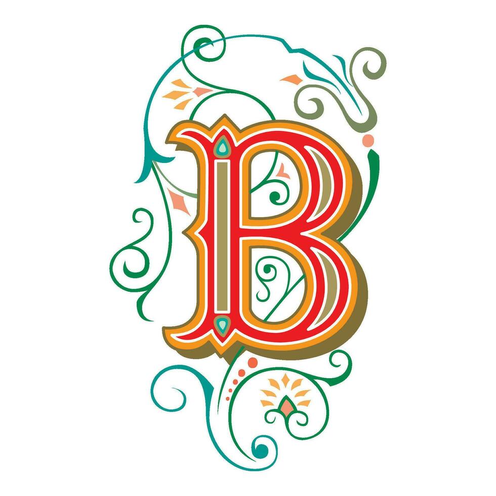 Art Tuscani Initial Caps Font Capital Letter B vector design