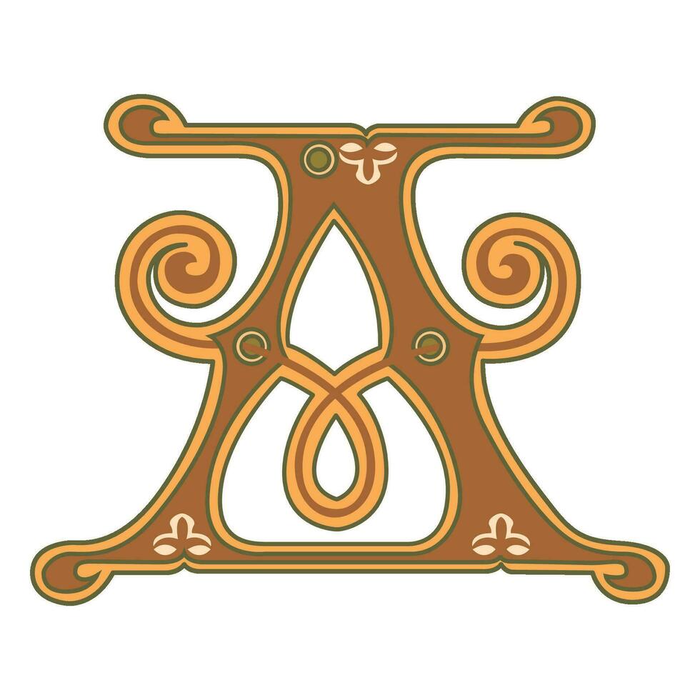 Art Ginger Initial Caps Font Capital Letter A vector design