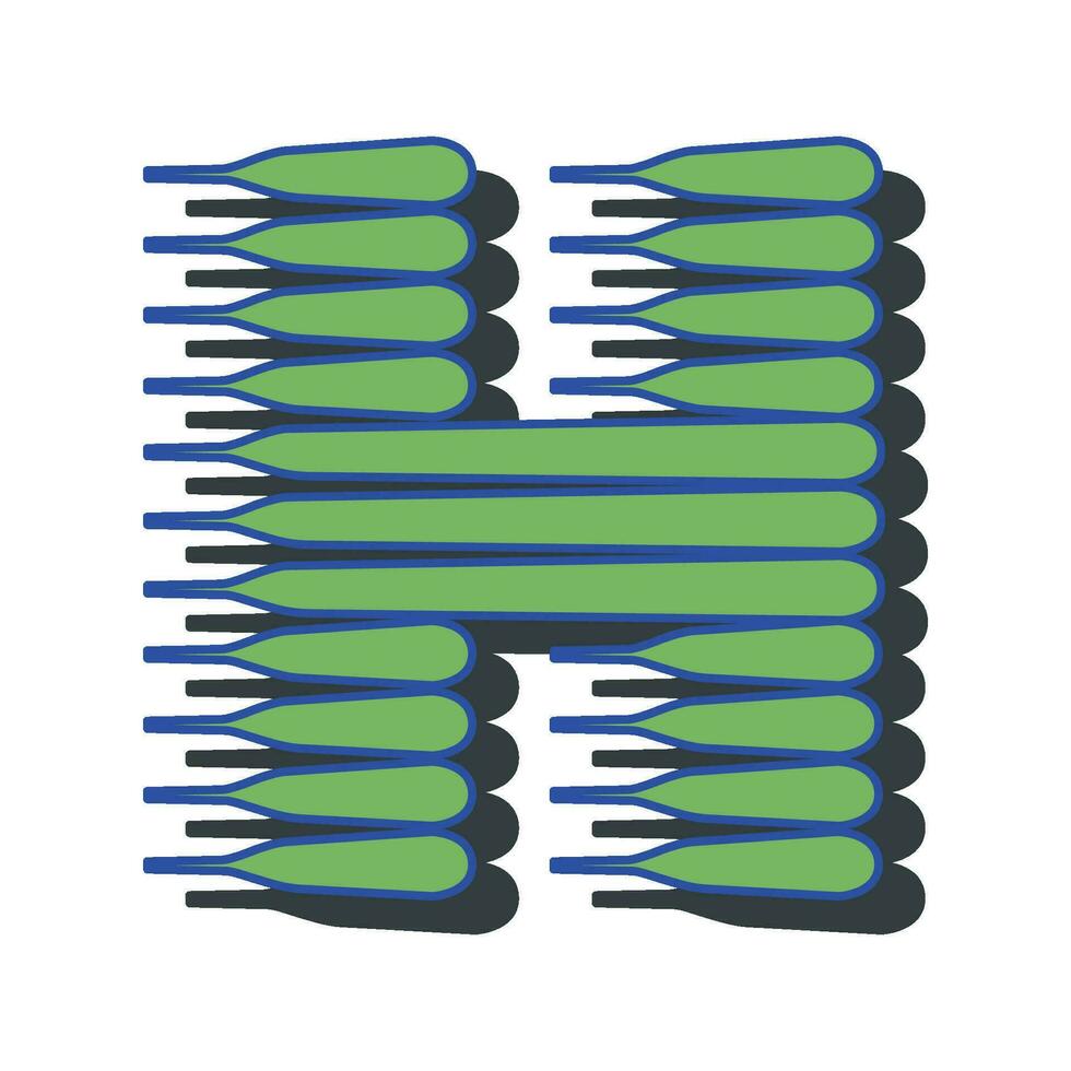 Art Wind Initial Caps Font Capital Letter H vector design