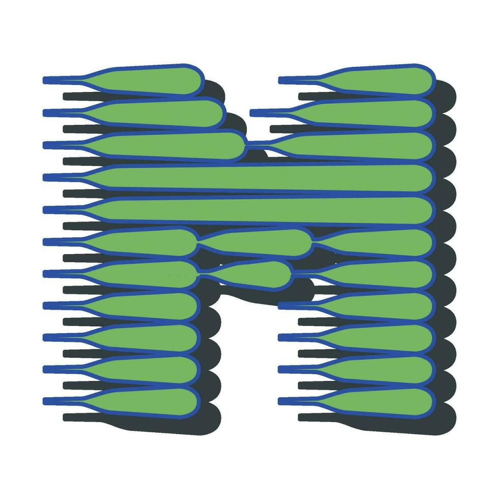 Art Wind Initial Caps Font Capital Letter M vector design
