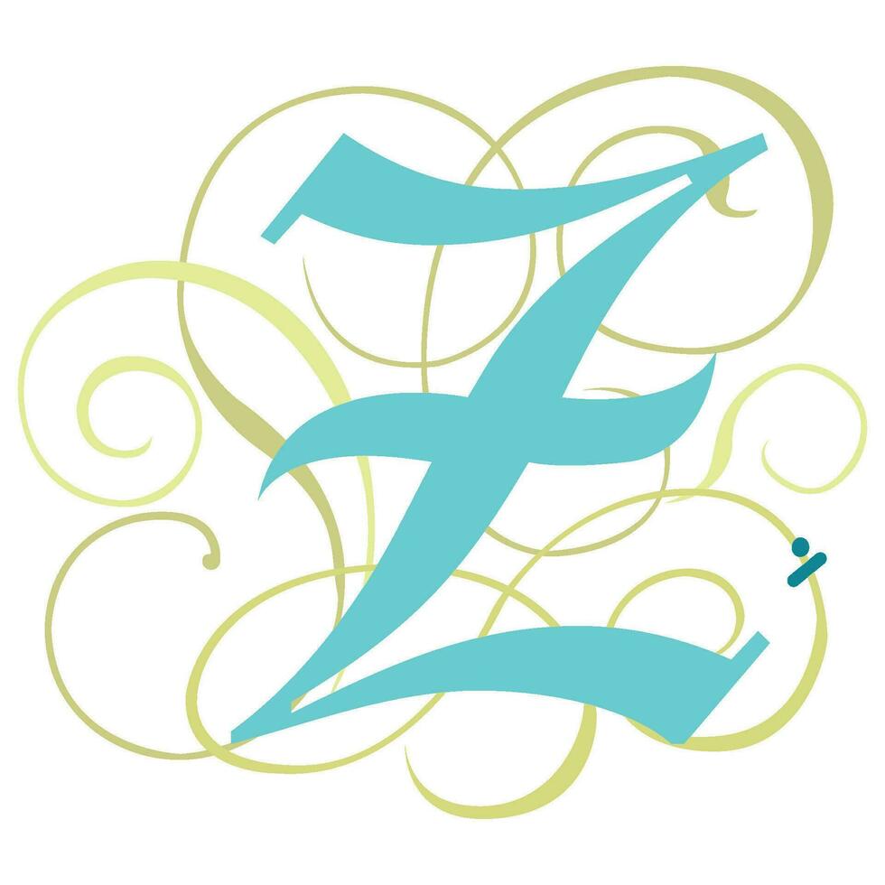 Art Gothic Initial Caps Font Capital Letter Z vector design