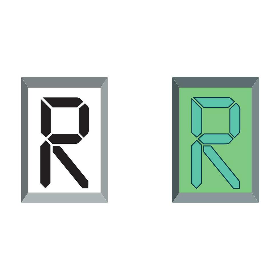 Art Digital Initial Caps Font Capital Letter R vector design