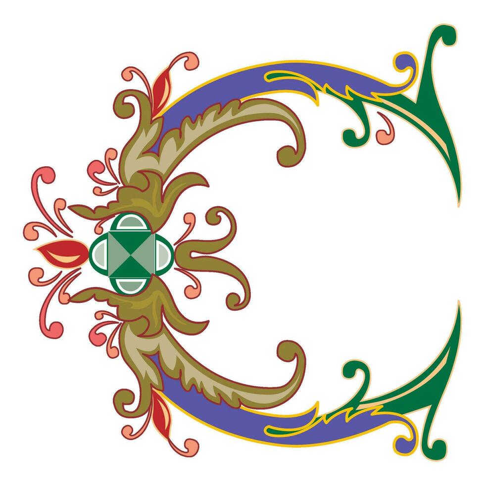 Vincente Initial Caps Font Capital Letter C vector design 35786469