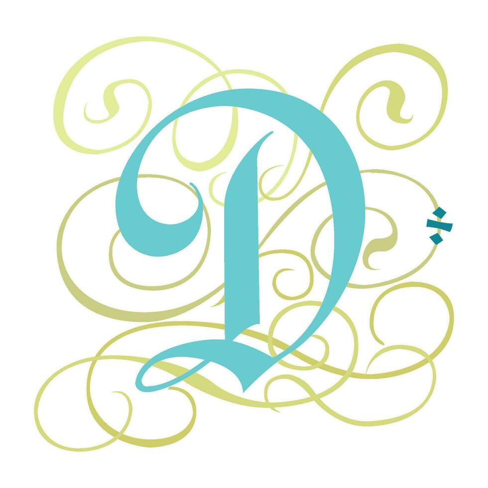 Art Gothic Initial Caps Font Capital Letter D vector design