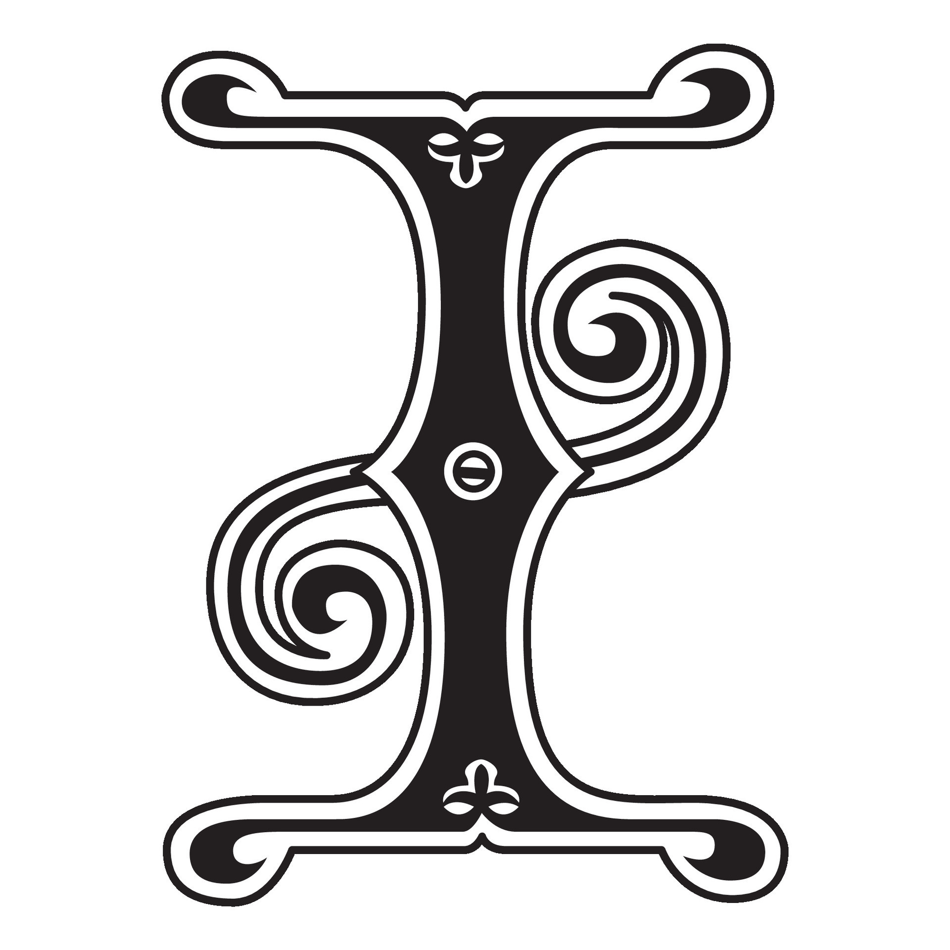 Art Ginger Initial Caps Font Capital Letter I vector design 35786493