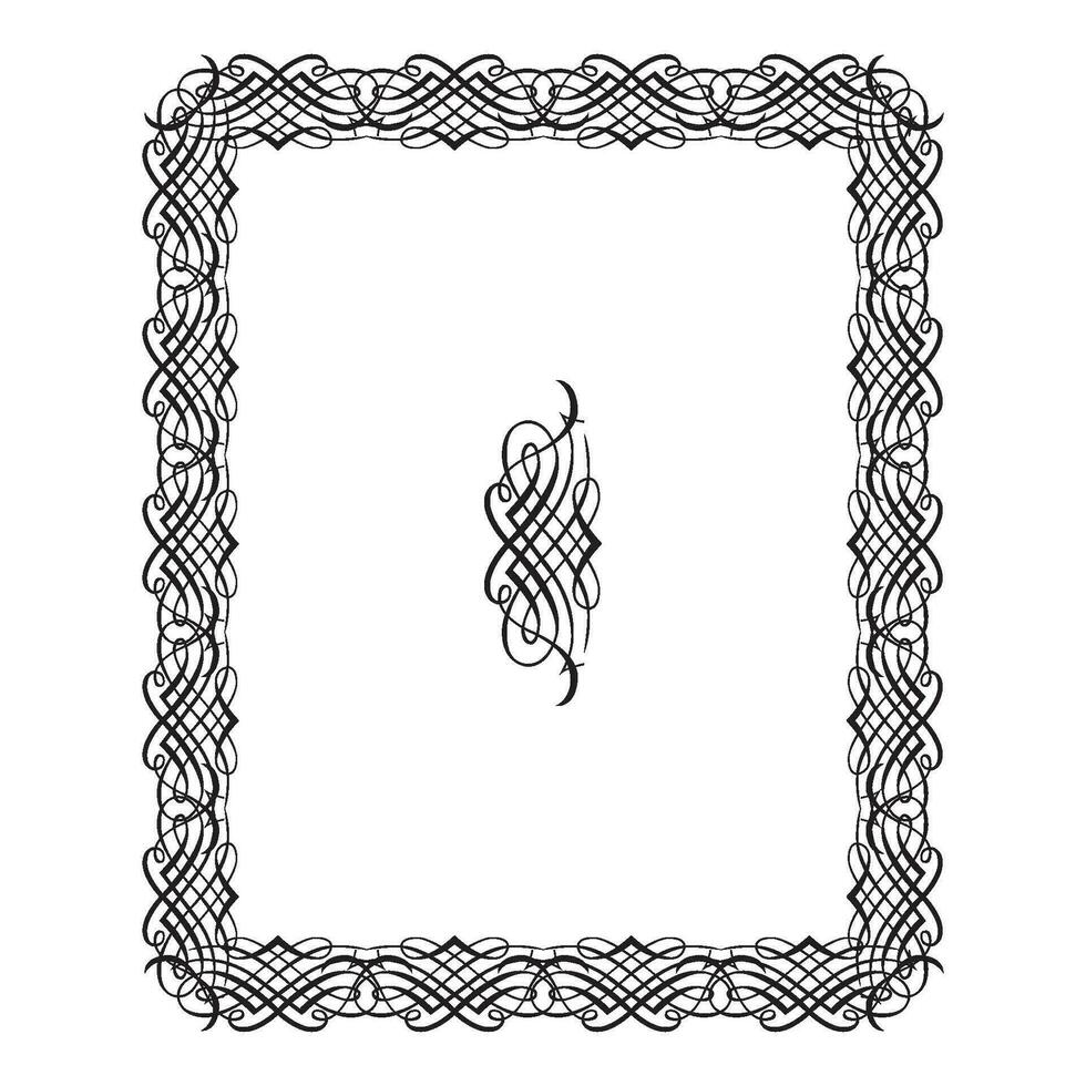 Vintage floral classic calligraphic retro vignette scroll frames ornamental design elements black and color set isolated vector