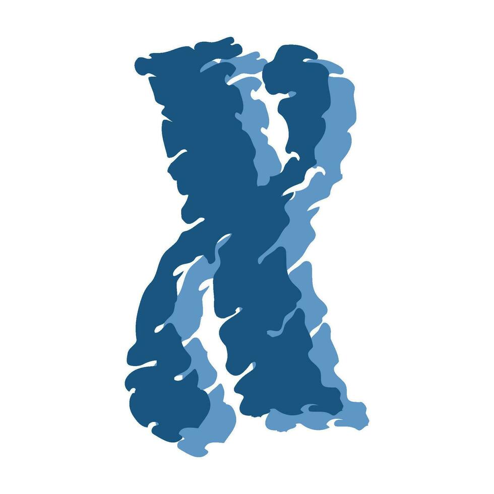 Art Stone Initial Caps Font Capital Letter X vector design
