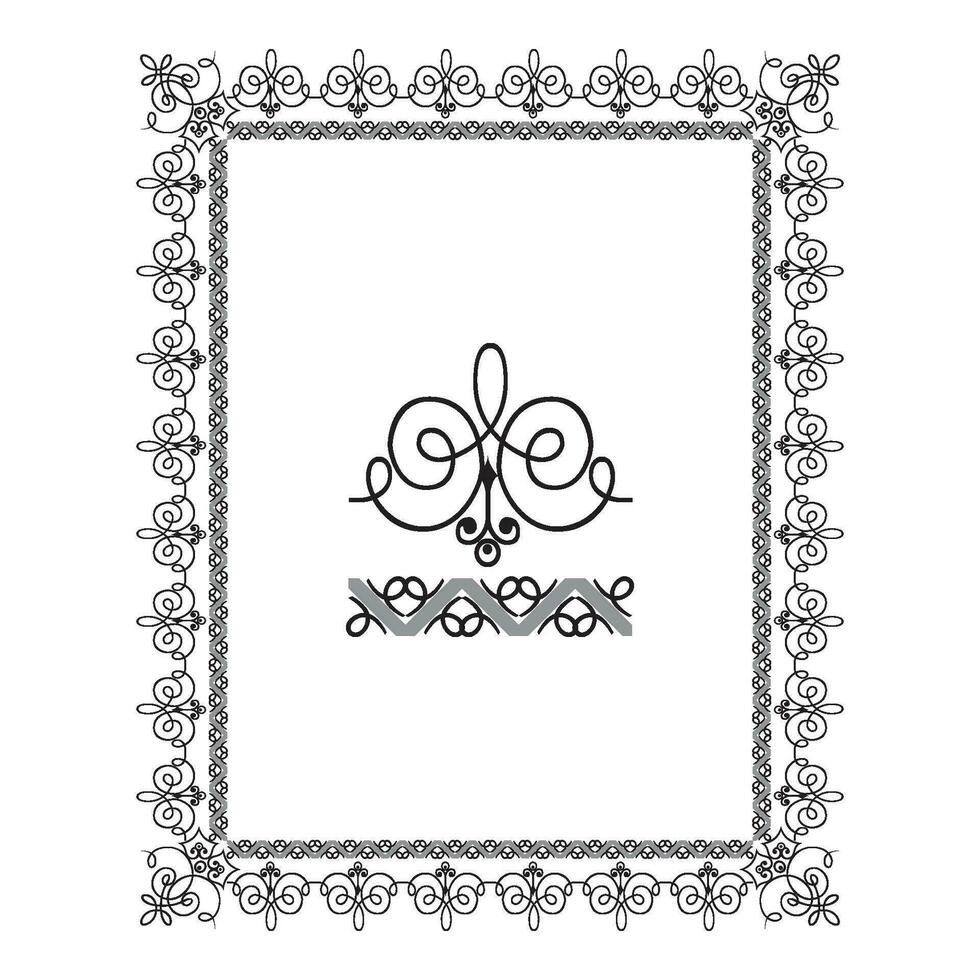 Vintage floral classic calligraphic retro vignette scroll frames ornamental design elements black and color set isolated vector