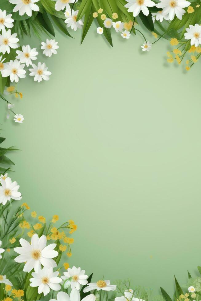 AI generated spring is a magic season. beautiful photorealistic wallpaper with copy space for text photo