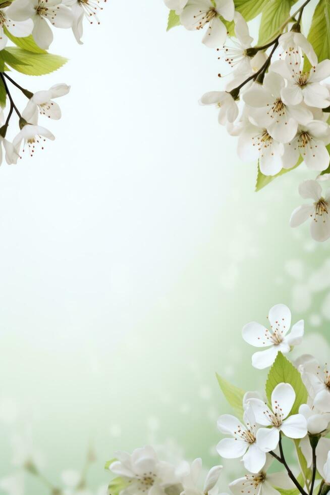 AI generated spring is a magic season. beautiful photorealistic wallpaper with copy space for text photo