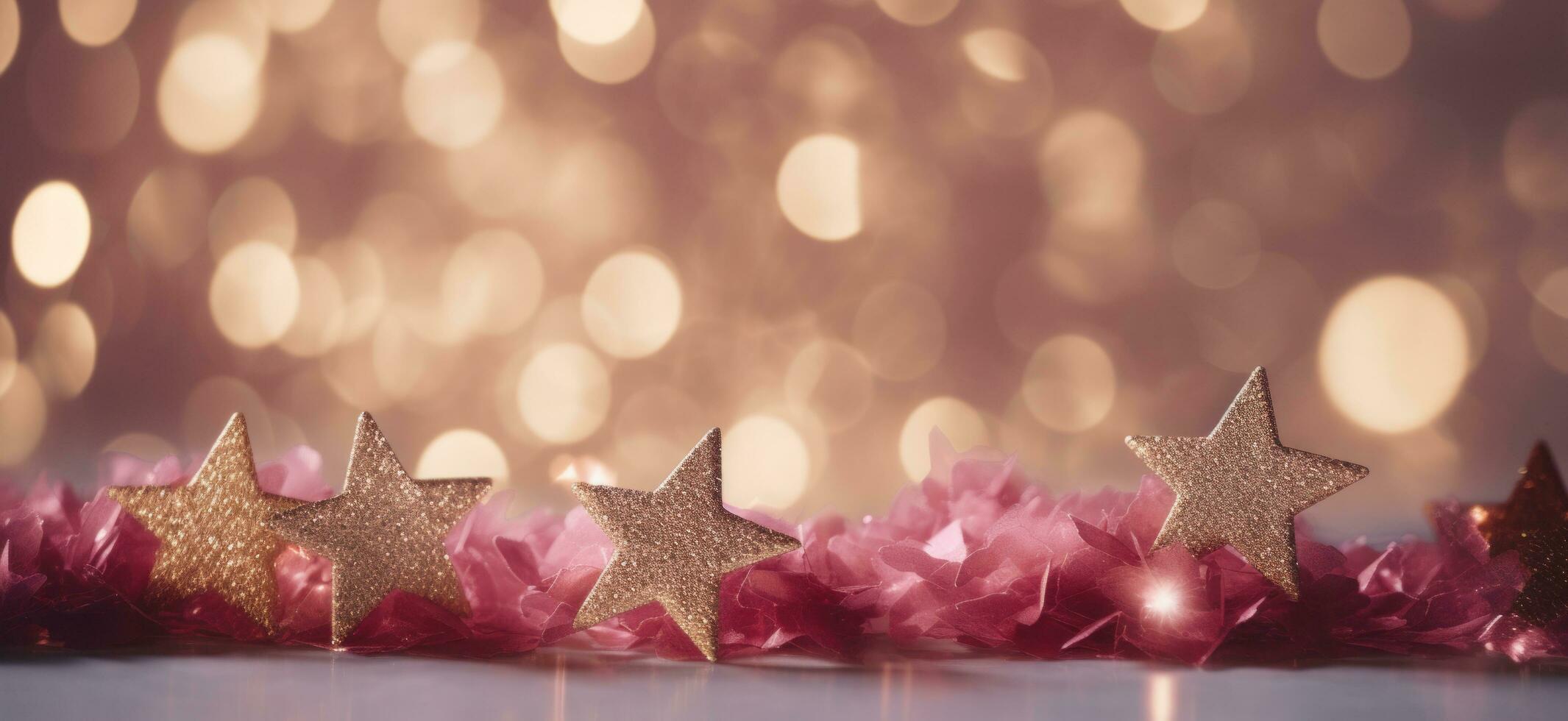 AI generated several gold stars arranged in the background christmas background photo