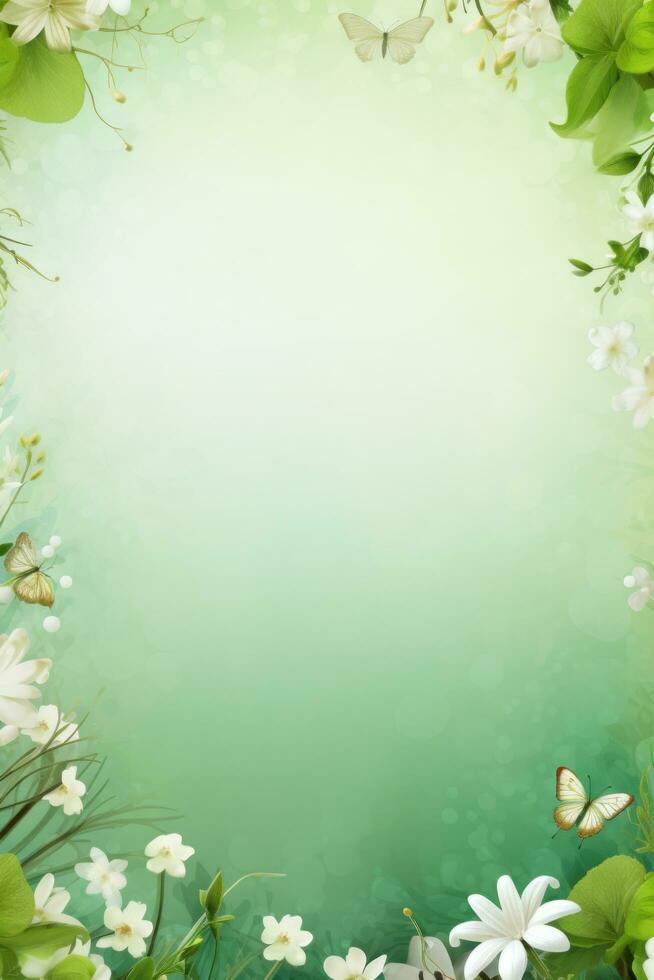 AI generated spring is a magic season. beautiful photorealistic wallpaper with copy space for text photo