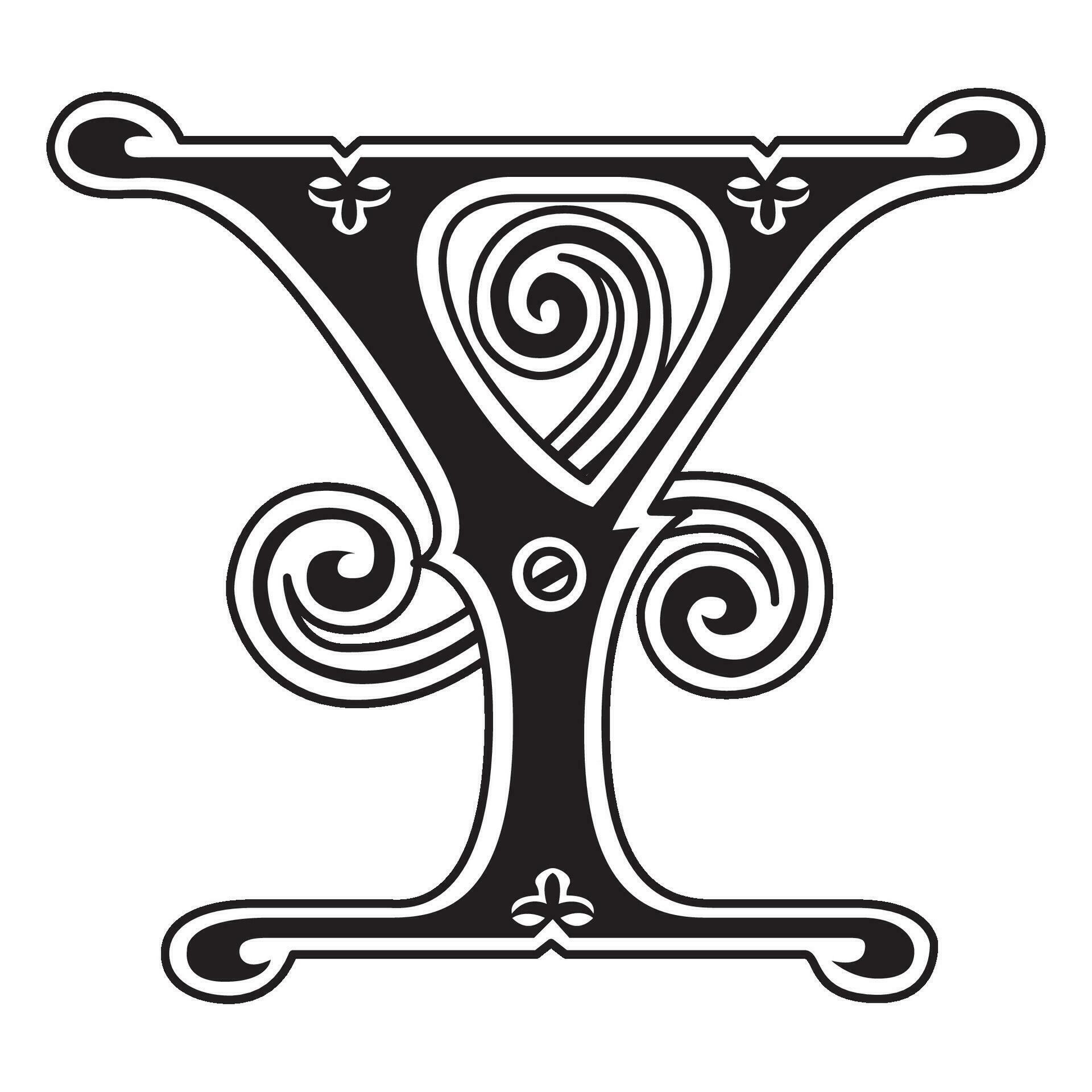 Art Ginger Initial Caps Font Capital Letter Y vector design 35786935