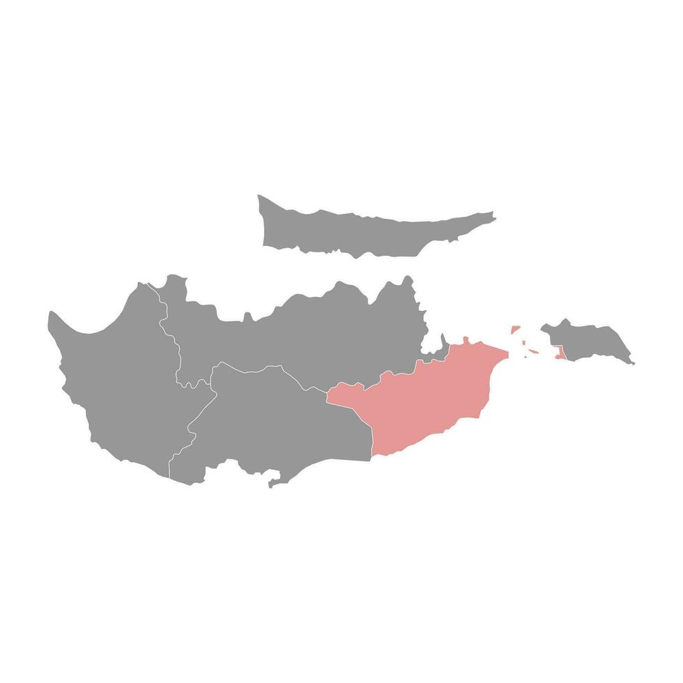 Larnaca district map, administrative division of Republic of Cyprus. Vector illustration
