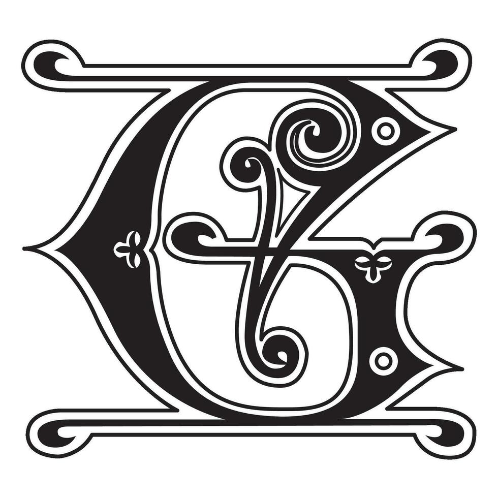 Art Ginger Initial Caps Font Capital Letter G vector design 35787096