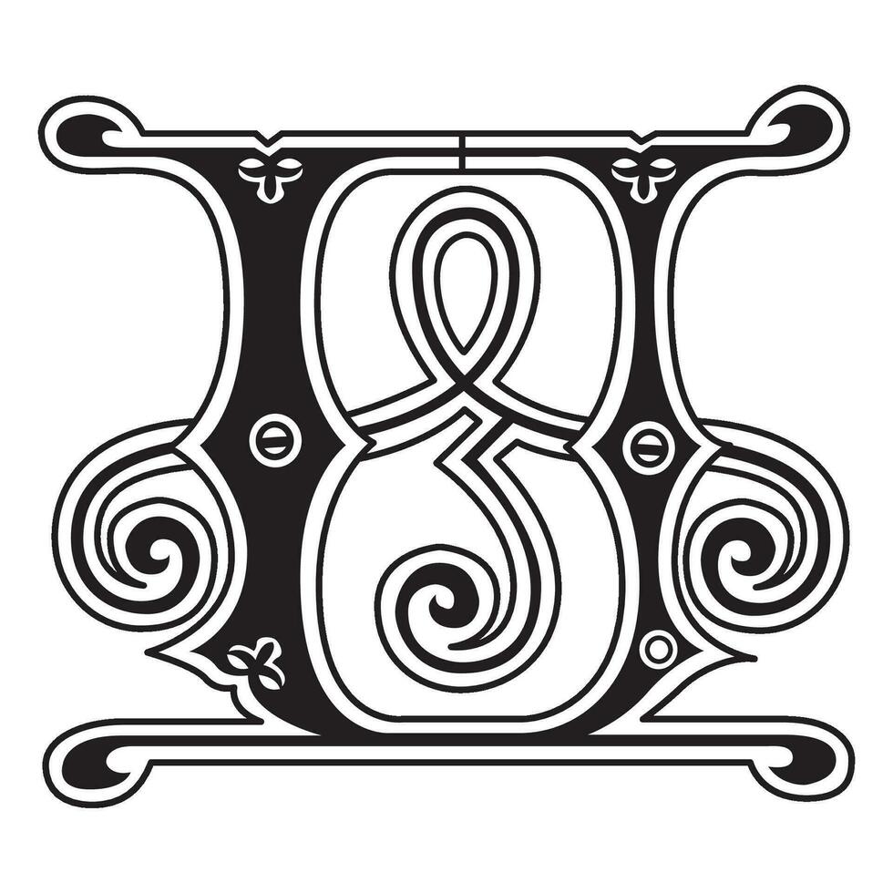 Art Ginger Initial Caps Font Capital Letter U vector design