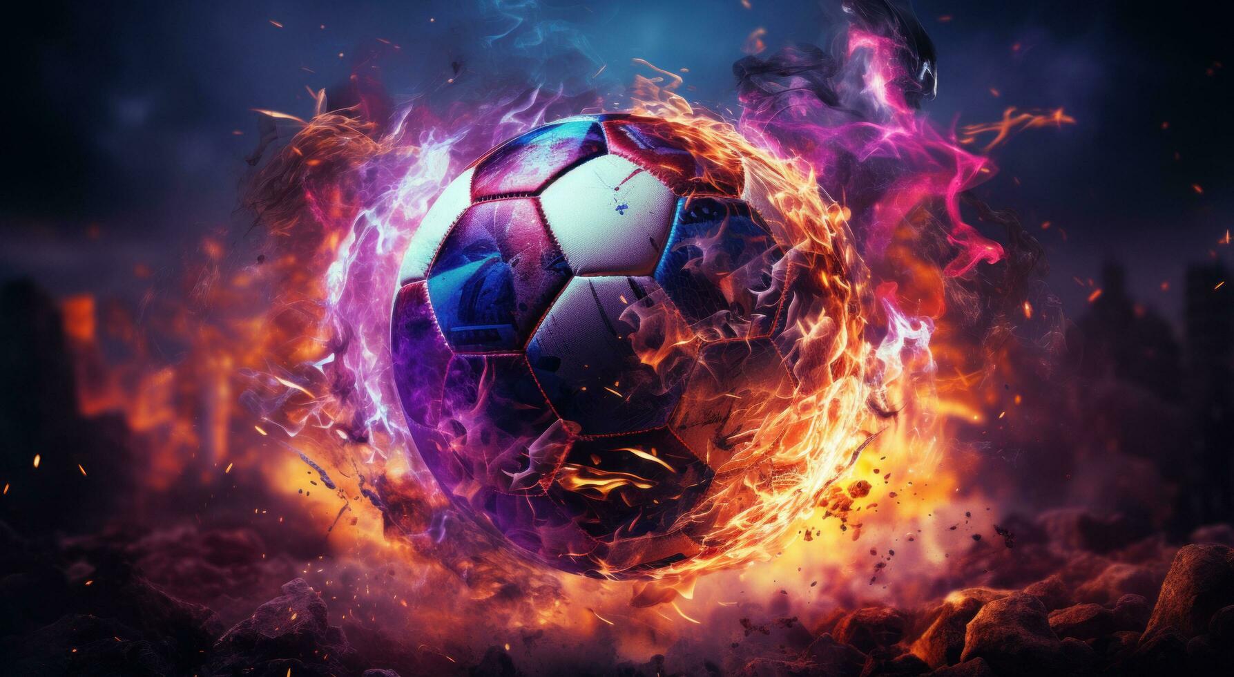 AI generated best fire and flames soccer photo