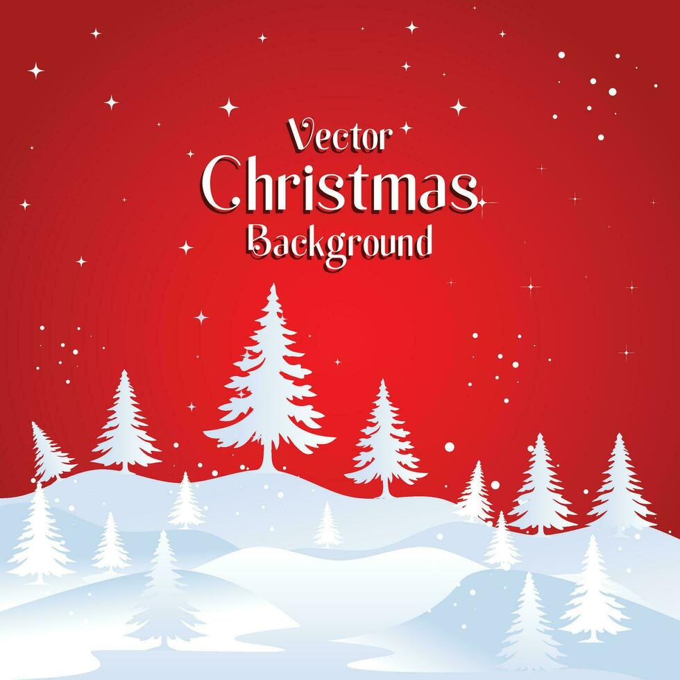 Free Vector Red and white Snowing Christmas Background