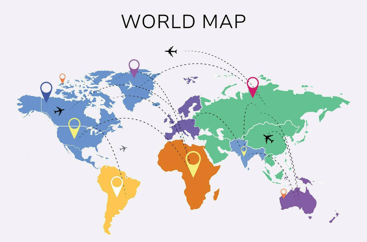 World Map Infographic Vector 10 EPS