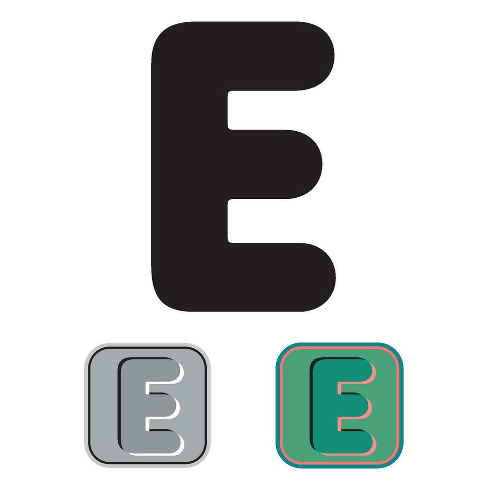 Art Blister Initial Caps Font Capital Letter E vector