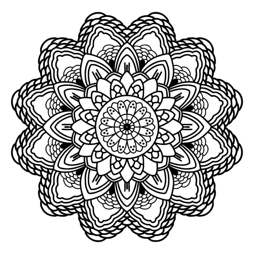 negro y blanco mandala modelo diseño vector