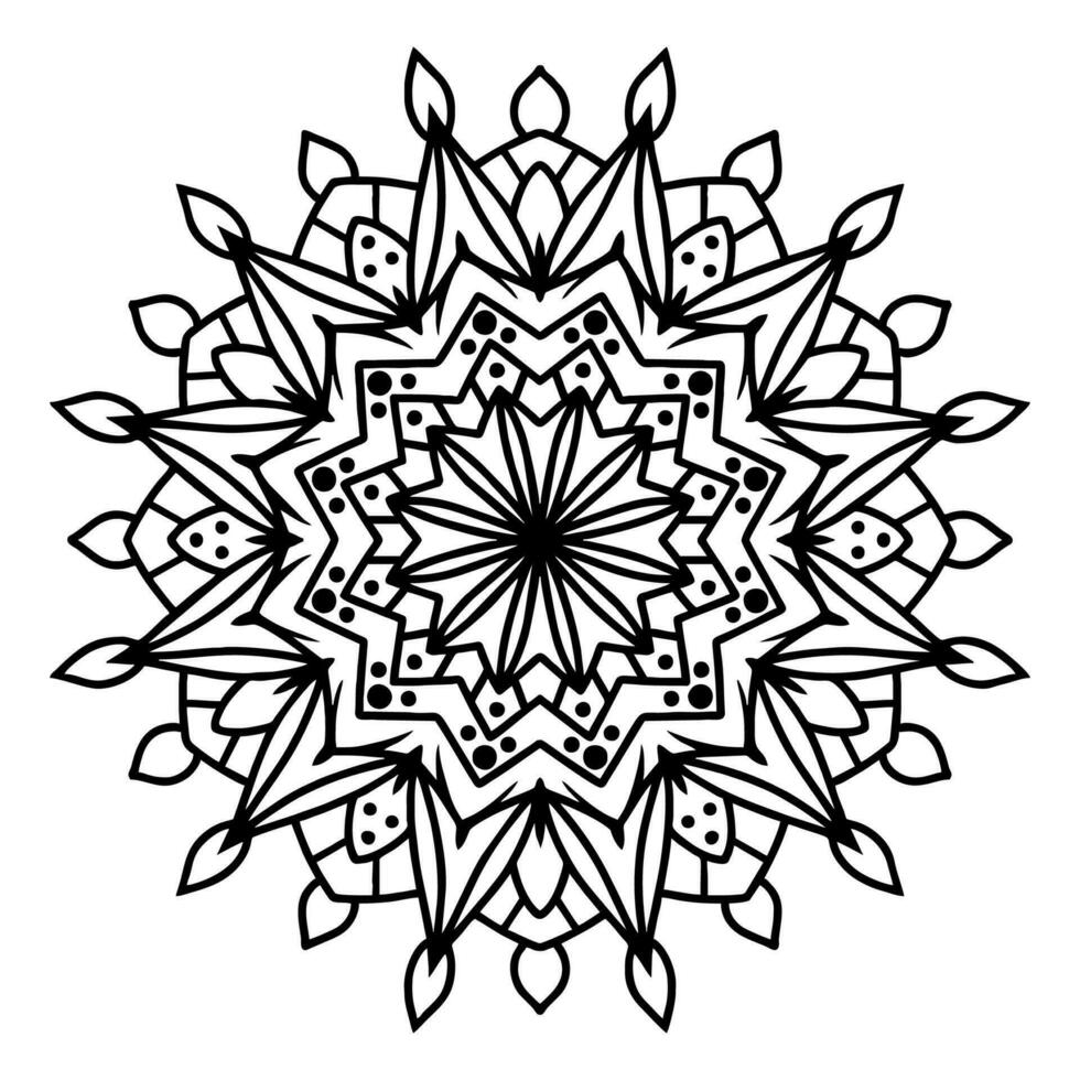 negro y blanco mandala modelo diseño vector