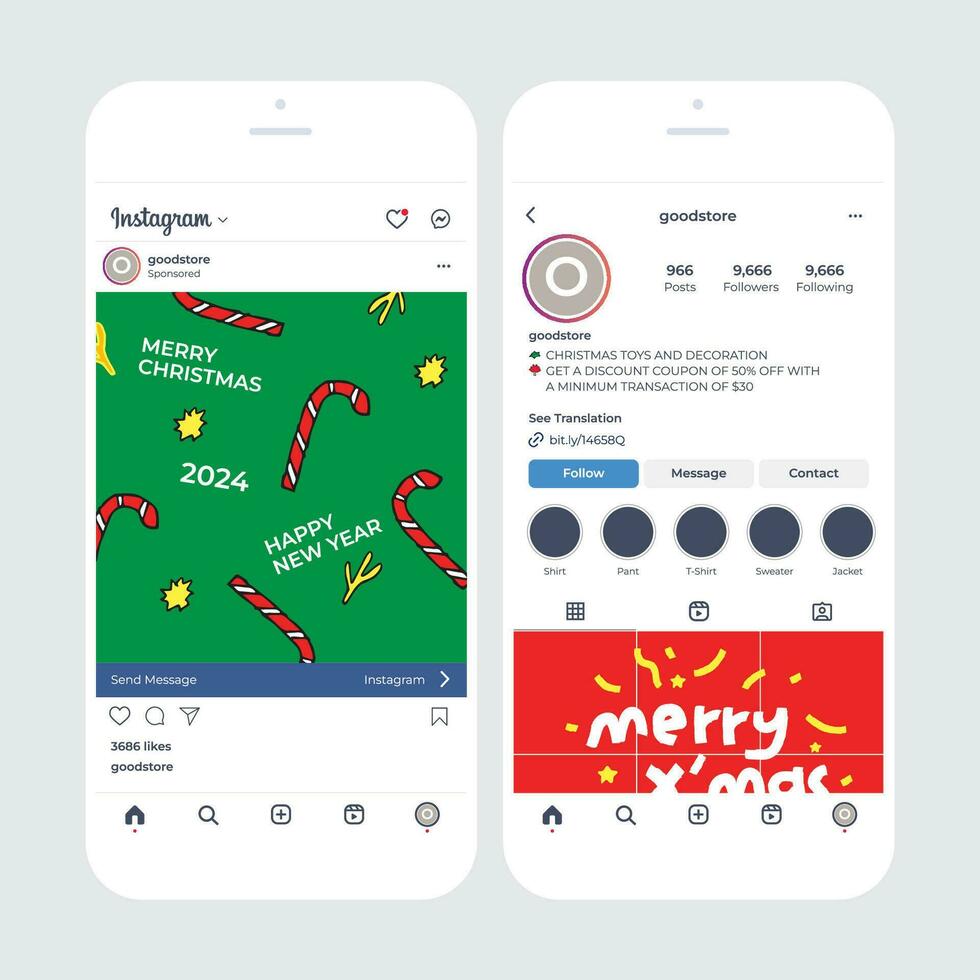 Instagram Profile Sponsored mockup 2024 vector