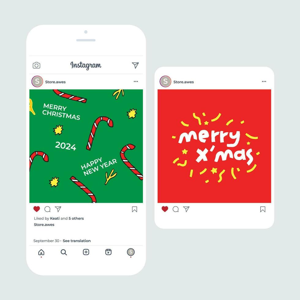 Instagram post mockup clean Template vector