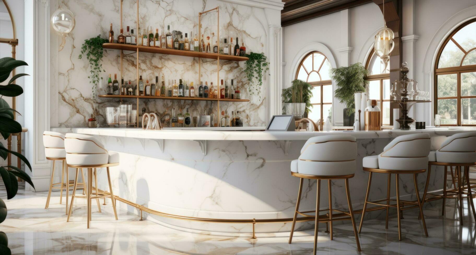 AI generated new bar design for a contemporary home photo