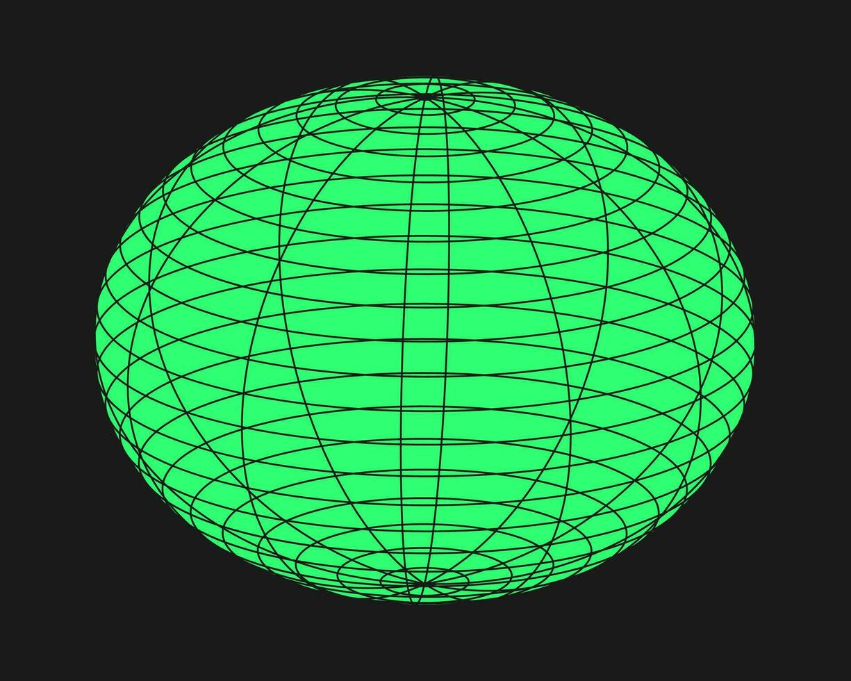 Cyber geometry y2k element. Cyberpunk shape. Isolated style on black background. Vector trendy illustration.