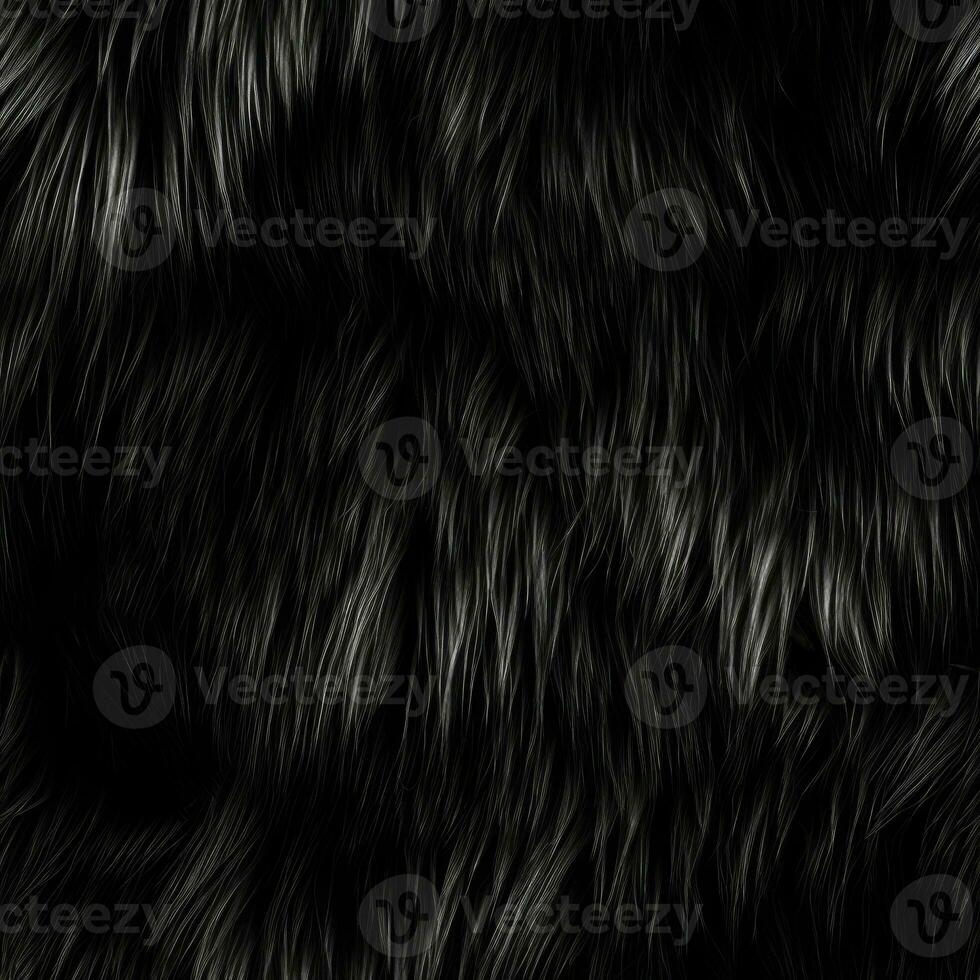 AI Generated Seamless pattern. Black fur texture. Natural fur. AI generation. photo