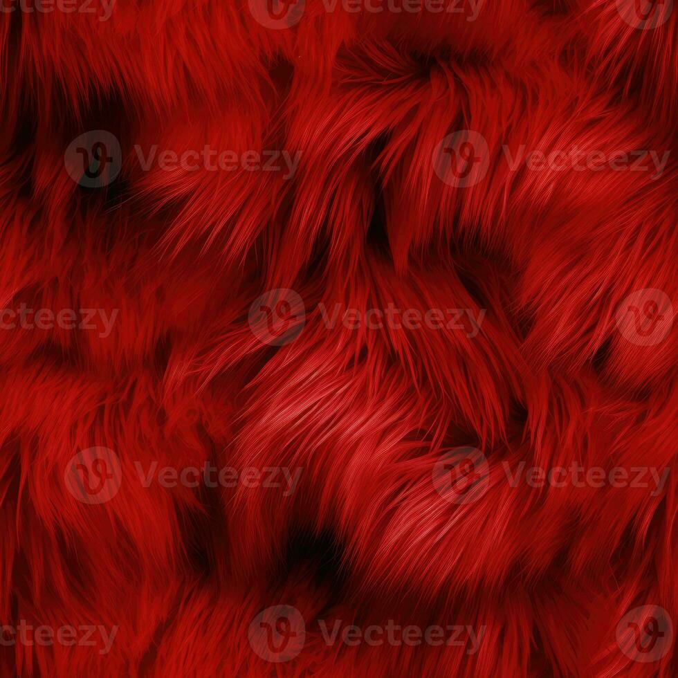 AI Generated Seamless pattern. Red fur texture. Natural fur. AI generation. photo