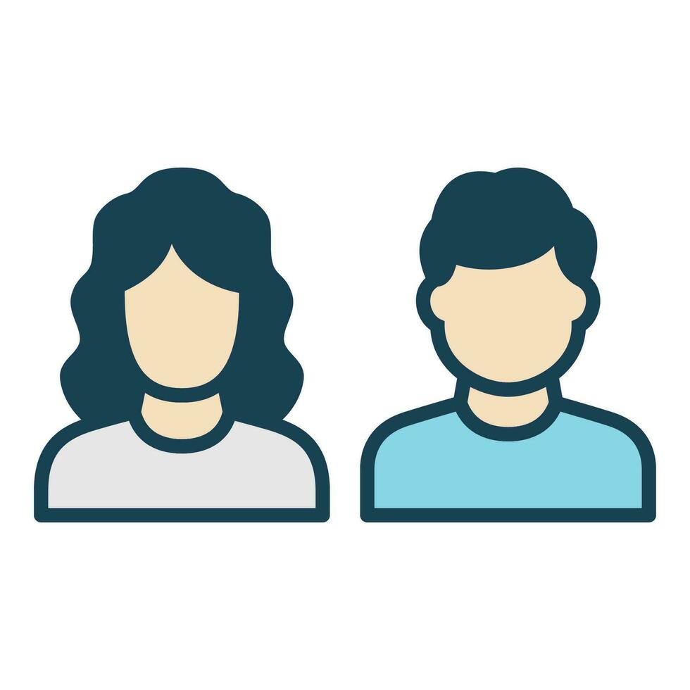 hombre y mujer avatar icono. masculino y hembra cara siluetas servicio como avatares o perfiles para desconocido o anónimo individuos social red vector ilustración